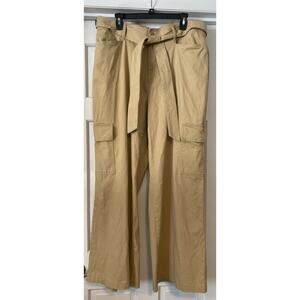 AVA & VIV Womens Tan Plus Size 17 High Rise Regular Fit Wide-Leg Cargo Pants
